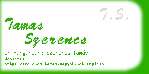 tamas szerencs business card